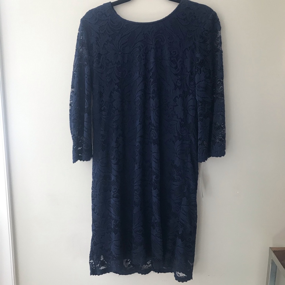 NWT Ronni Nicole Navy Lace Dress Women’s Size 10